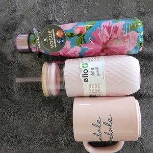 Mug, Glass Tumbler and Insulated Bottle Set